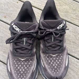 Hoka One One Black and Gray Athletic Shoes